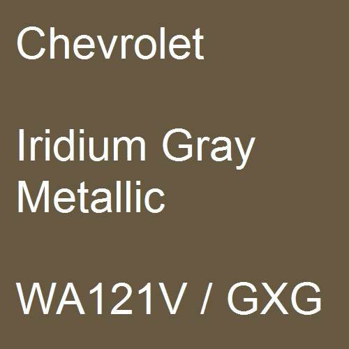 Chevrolet, Iridium Gray Metallic, WA121V / GXG.